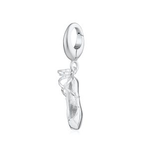 Sterling Silver Pointe Ballet Shoe Charm, Ballet Shoe Charm, Ballet Slipper, Ballerina Gift, 3D Charm, Slide on or Clip on, Charm Jewellery