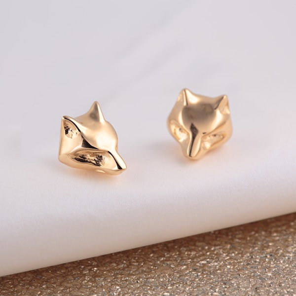 Gold Fox Stud Earrings - Fox Gift - Fox Jewelry - Fox Earrings - Fox Studs - Foxy Lady Gift - Gift For Her - Fox Jewellery