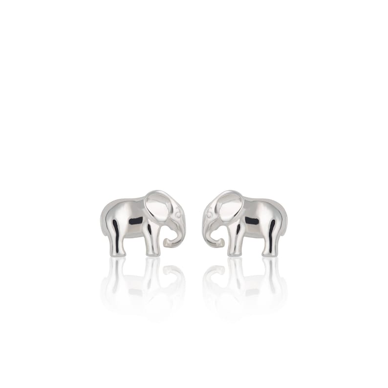 Tiny Mother Baby Elephant Shaped Allergy Free Stud Earrings In Silver – DOTOLY - Foto 11
