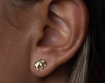 Gold Plated Sterling Silver Stud Earrings: Good Luck Gift