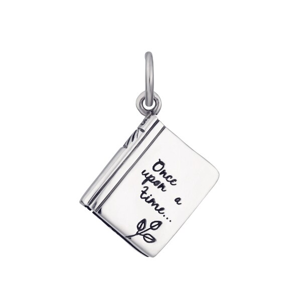 Charm livre d'histoires, breloque il était une fois, breloque conte de fées, pendentif livre d'histoires, cadeau pour les lecteurs et amateurs de lecture, breloque à enfiler ou à clipser