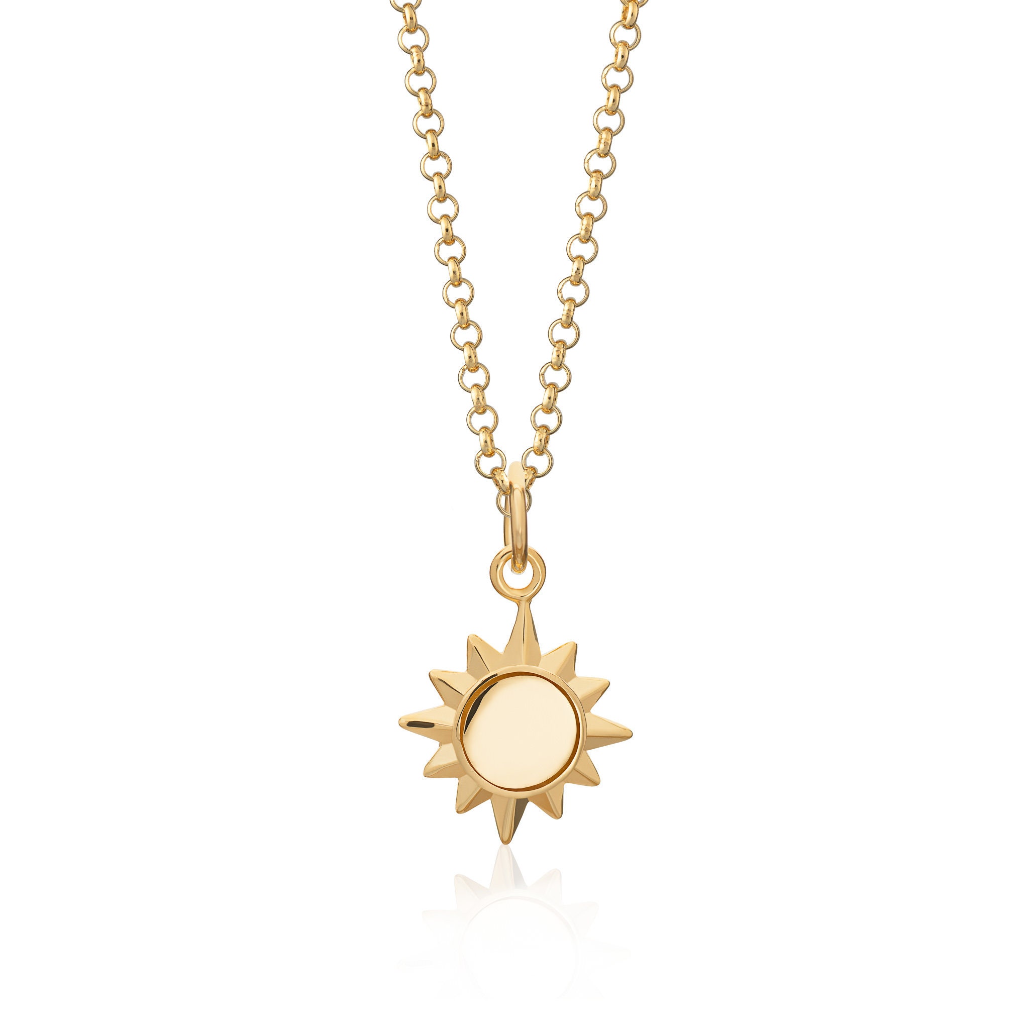 Personalised Gold Plated Sunshine Necklace Gold Sun Pendant | Etsy