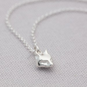 Sterling Silver Fox Charm Necklace Fox Necklace Foxy Gift Fox Jewelry Silver Fox Necklace No thanks