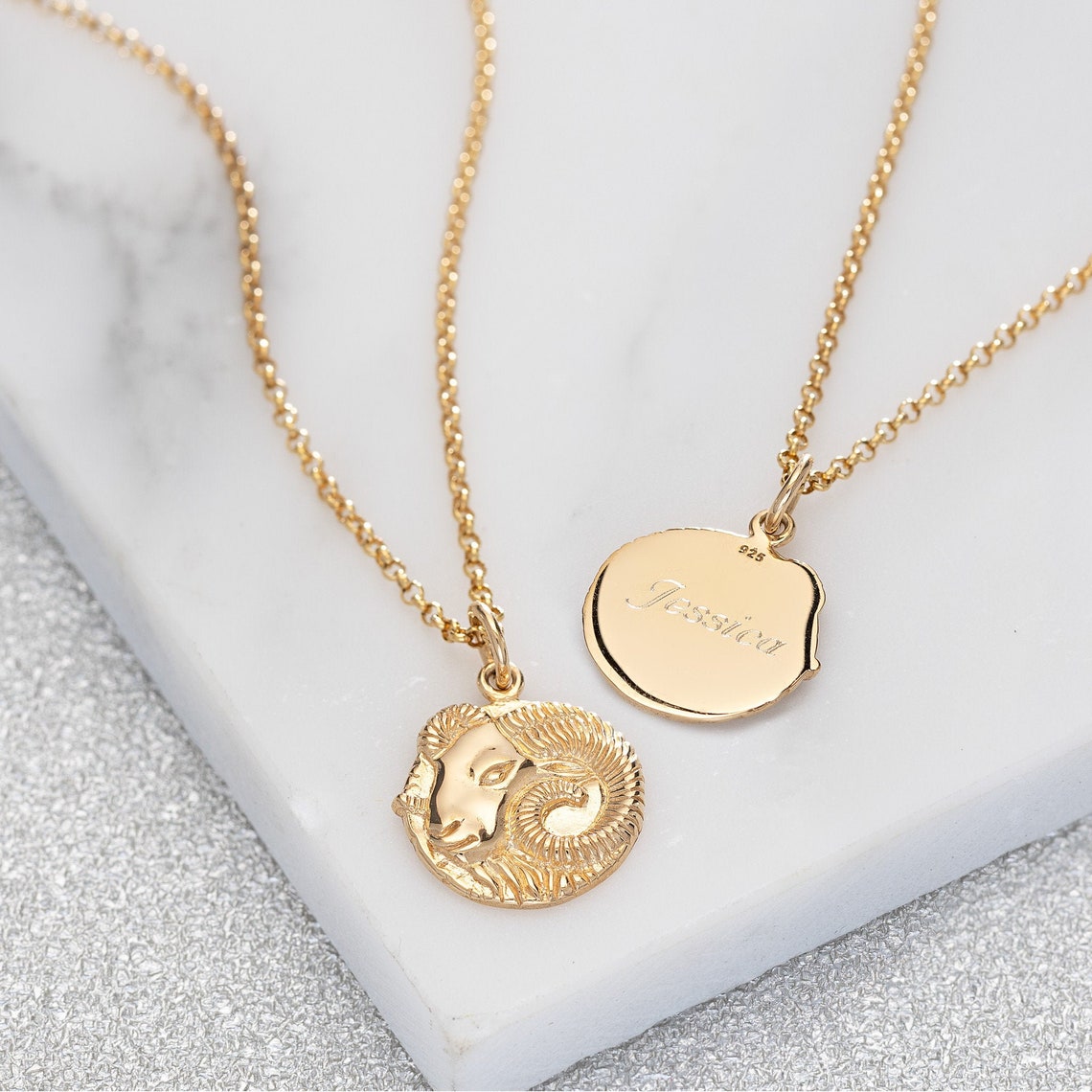 Pilgrim Star Sign Necklace- Gold Plated Aries