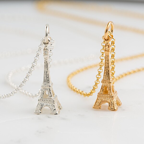 Eiffel Tower Charm Necklace - Paris Gift - Gifts For Her - Engagement Gift - Eiffel Tower Pendant - Anniversary Gift - Valentines Gift