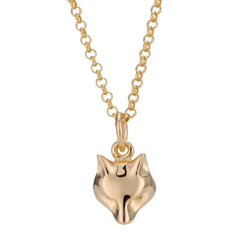 Gold Fox Charm Necklace Fox Necklace Fox Gift Fox Jewellery Gold Fox Necklace Quirky fox charm Animal charm jewelry No thanks