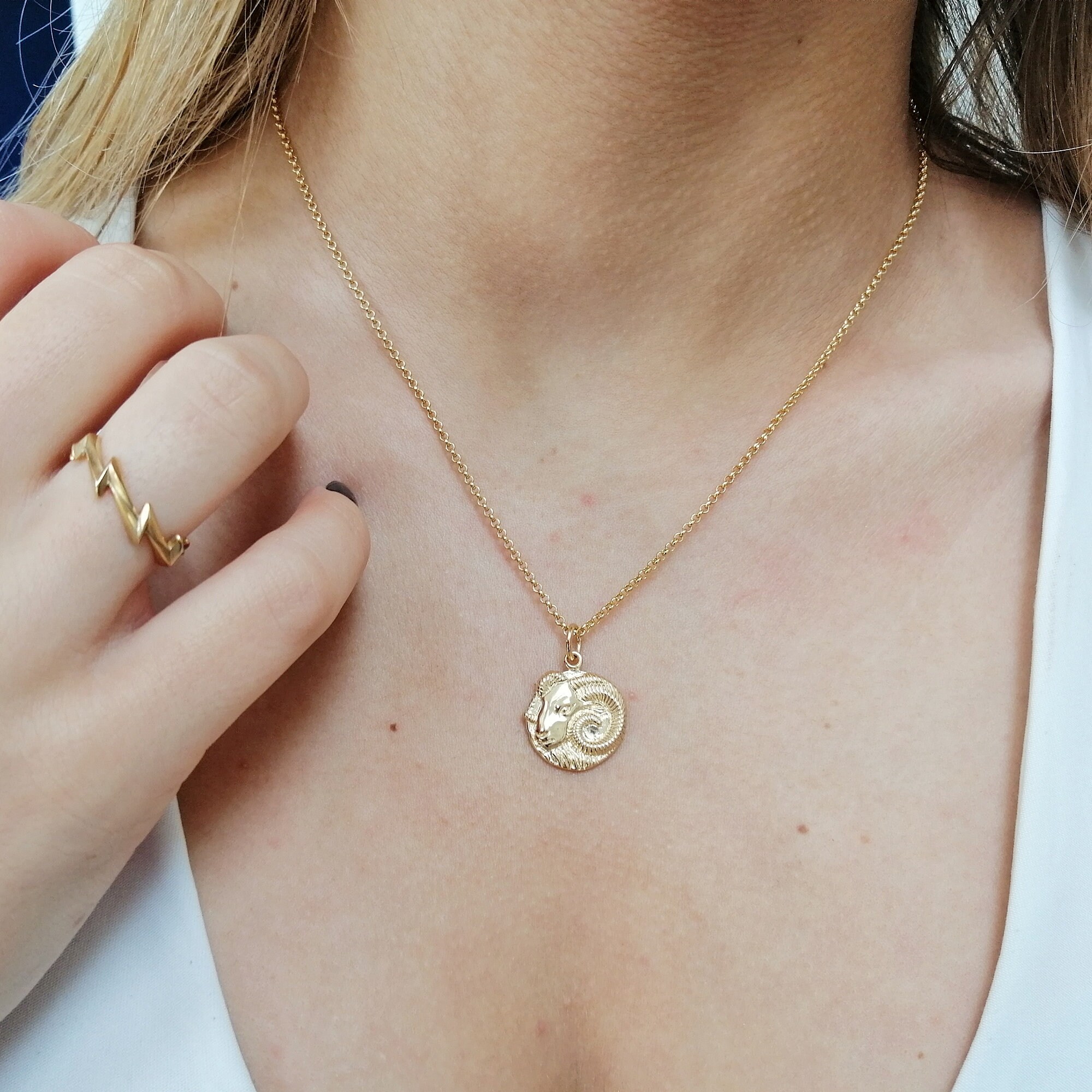 Pilgrim Star Sign Necklace- Gold Plated Aries main image 1