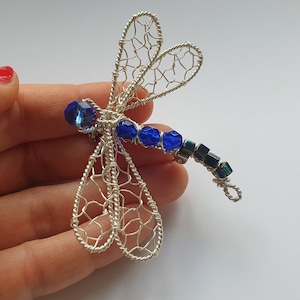 Summer Brooch. Big Dragonfly Brooch. Statement Dragonfly Pin. Something Blue Brooch. Dragonfly. Natural Insects Dragonfly Broach For Woman