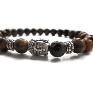 Tigers Eye Bracelet, Buddha bracelet, Mens bracelet, Mens beaded bracelet, Unisex bracelet, Beaded Buddha Bracelet, UK jewellery image 2