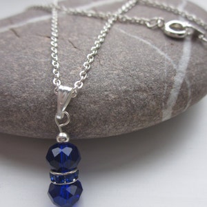 Swarovski necklace, blue necklace, silver necklace, uk seller, blue swarovski crystals image 3