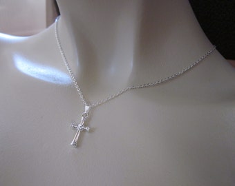 First Holy Communion Gift, Cross necklace, first communion necklace, Faith necklace, Girls First Communion jewellery, silver necklace UK