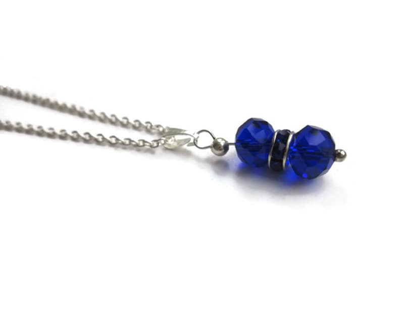 Swarovski necklace, blue necklace, silver necklace, uk seller, blue swarovski crystals image 1