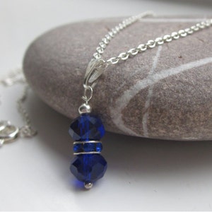Swarovski necklace, blue necklace, silver necklace, uk seller, blue swarovski crystals image 2