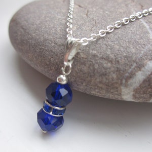 Swarovski necklace, blue necklace, silver necklace, uk seller, blue swarovski crystals image 4