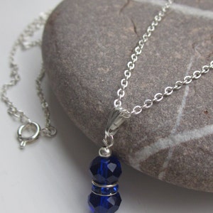 Swarovski necklace, blue necklace, silver necklace, uk seller, blue swarovski crystals image 5