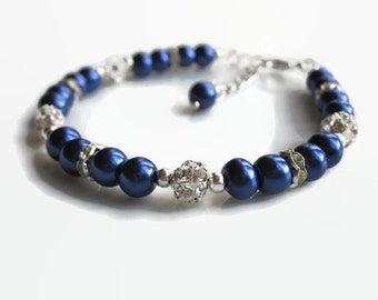 Navy blue bridesmaid bracelet, blue bridesmaids bracelet, bridesmaid gift uk, bridesmaid jewellery, bracelet gift