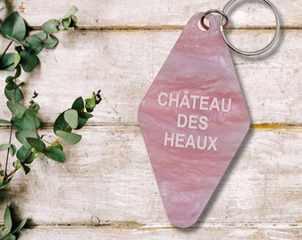 Chateau Des Heaux Motel Style Keychain in Crystal Pink | Be a Hoe