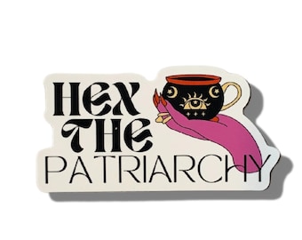 Hex The Patriarchy Feminist Witchy Vinyl Sticker Waterproof Laptop Computer Water Bottle Decal