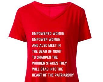Feminist Pocket Dress Empowered Women Empower Women (and Sharpen the Stakes) V Neck in Red