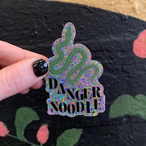 Danger Noodle Glitter Snake Sticker | Vinyl Die Cut Sticker Waterproof Laptop Computer Water Bottle Decal