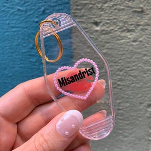 Misandrist Motel Keychain Crystal Clear | vintage key holder feminist misandry