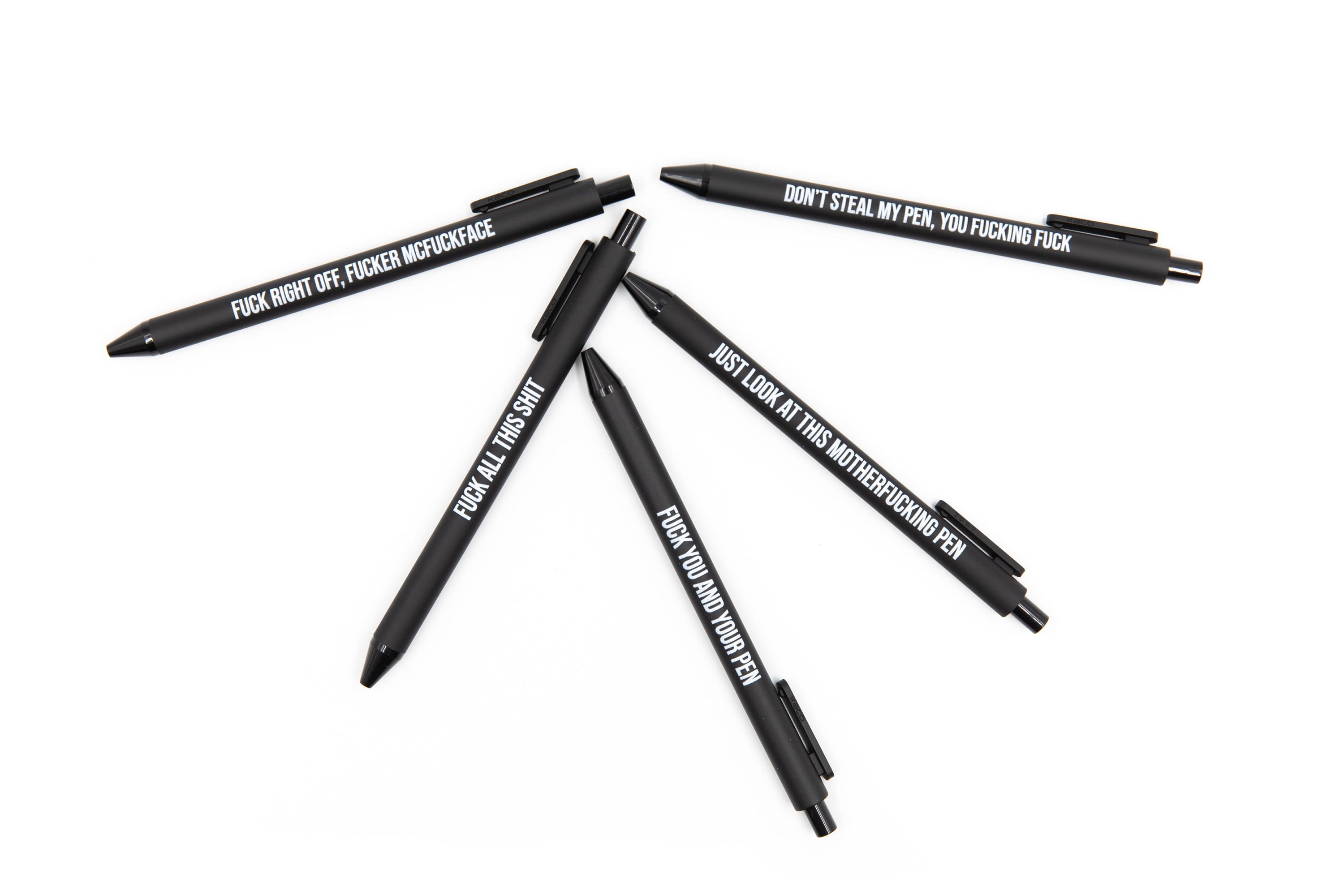 BLACK PENS FUCK OFF & WRITE IT 4PCS - Pergamos