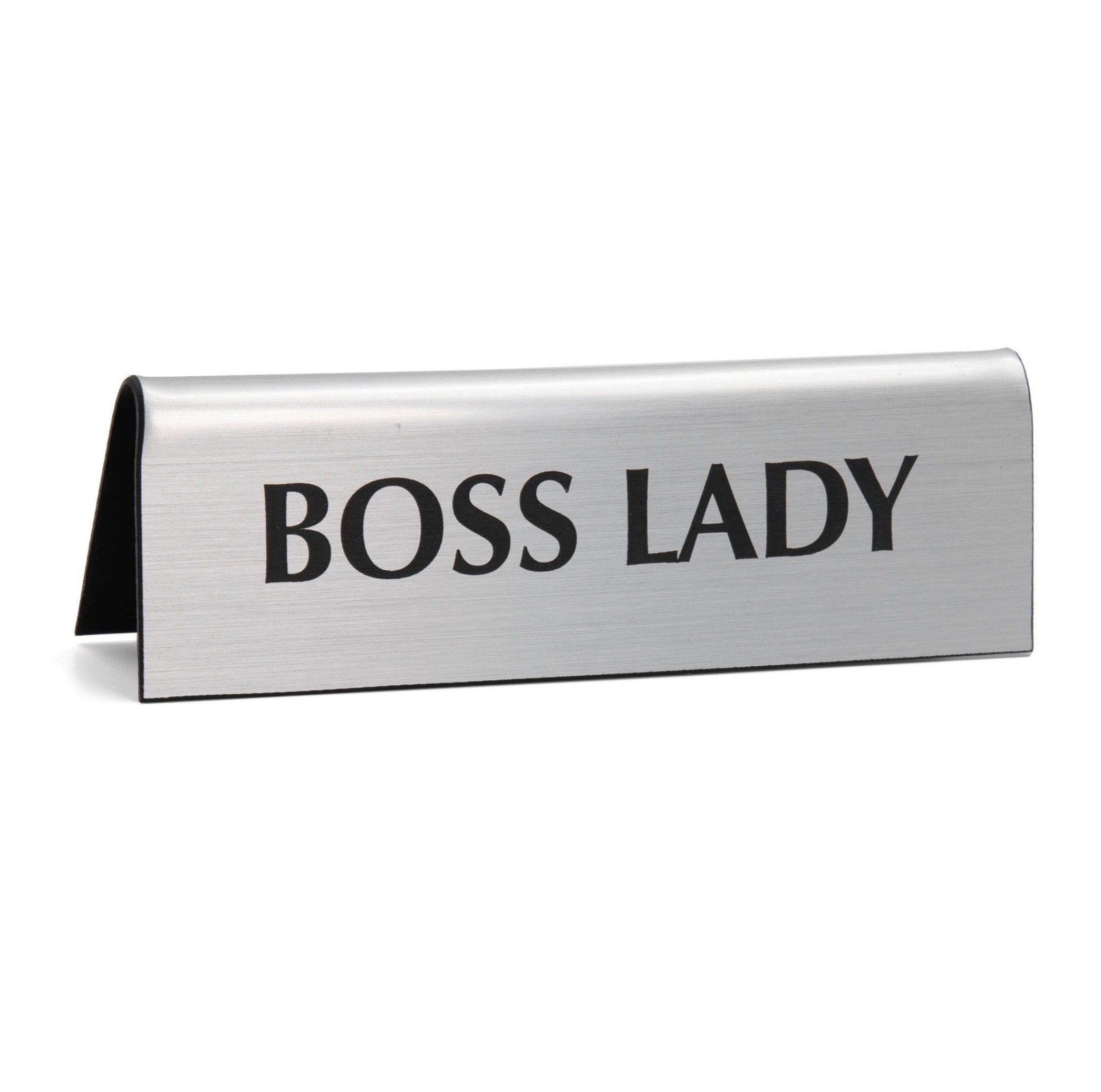 Boss Lady in Metallic Silber Namensschild Schreibtisch ...