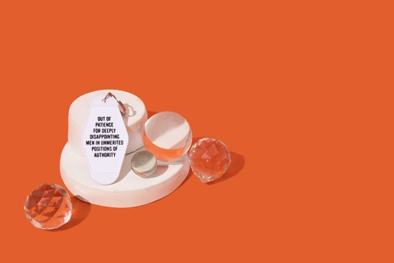 Out of Patience for Deeply Disappointing Men Motel Style Keychain in White Etsy UK