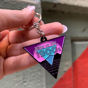 Born in the 1900s Enamel Keychain Millennial Gen X | retro key ring groovy