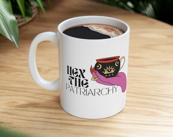 Hex the Patriarchy Ceramic Mug 11oz Feminist Witchy Halloween Occult Feminism Coffee Gift for Her Mug