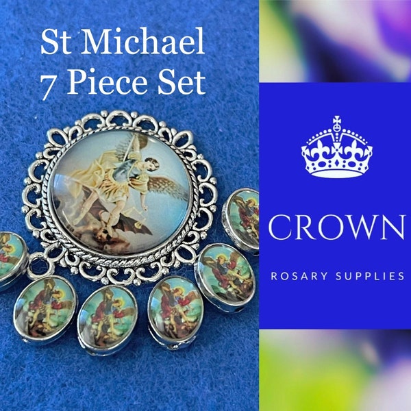 Rosary Set St Michael with 6 Additional Holy Medals