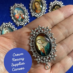 CAMEOS Large Rosary Parts Beautiful Rosary Cameos Choose from 6 Varieties Findings and Supplies