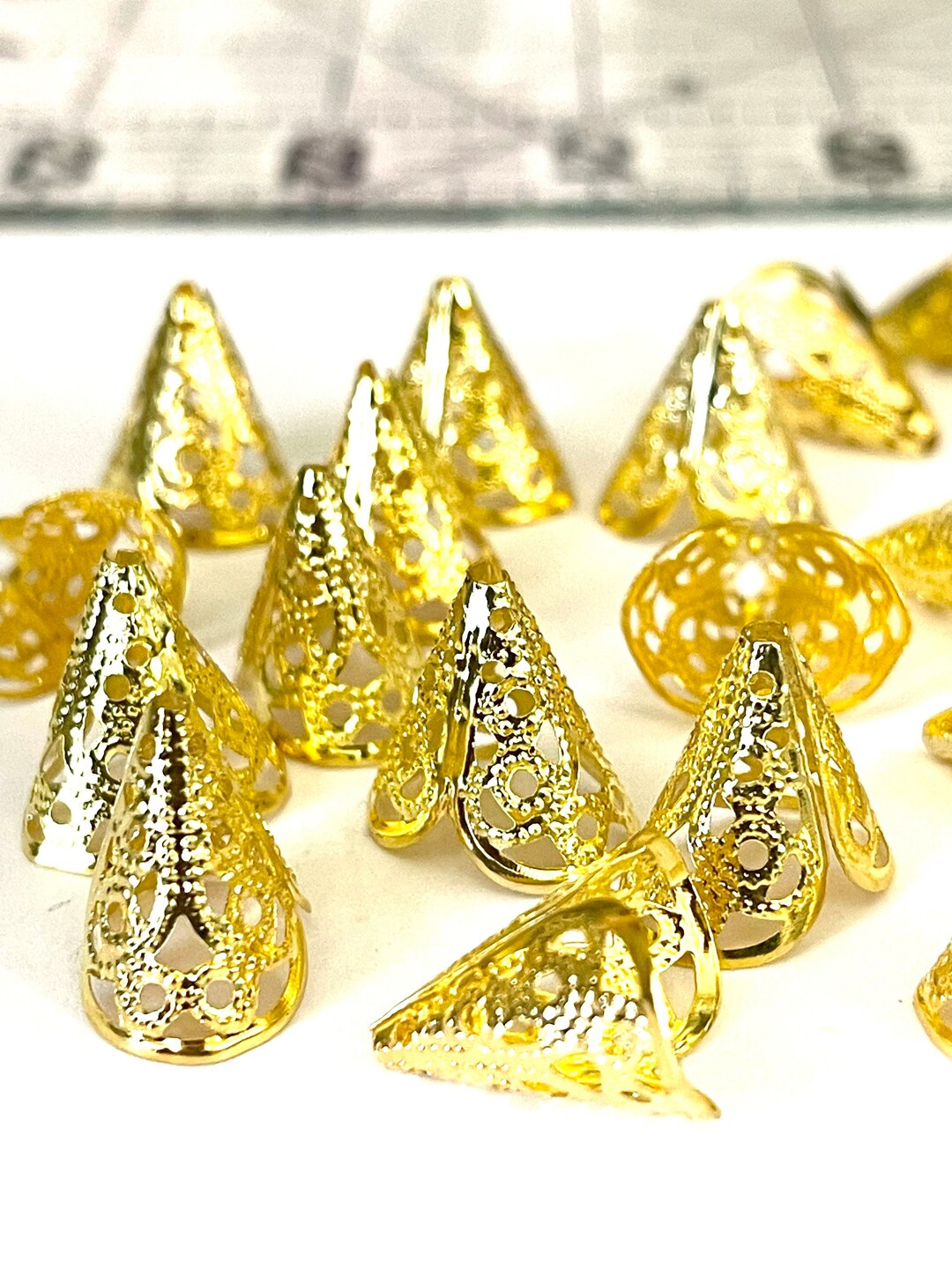 Filigree Bead Cones Etsy