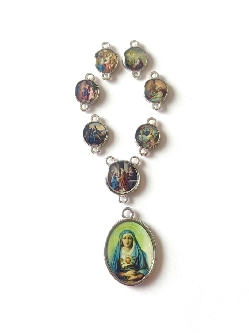 Set di parti per la coroncina di sette dolori Siete Dolores of Mary immagine 1