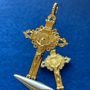 2 Colors Ornate Venetian Crucifixes | For Rosary or Faith Themed Jewelry | Rosary Supplies | Findings