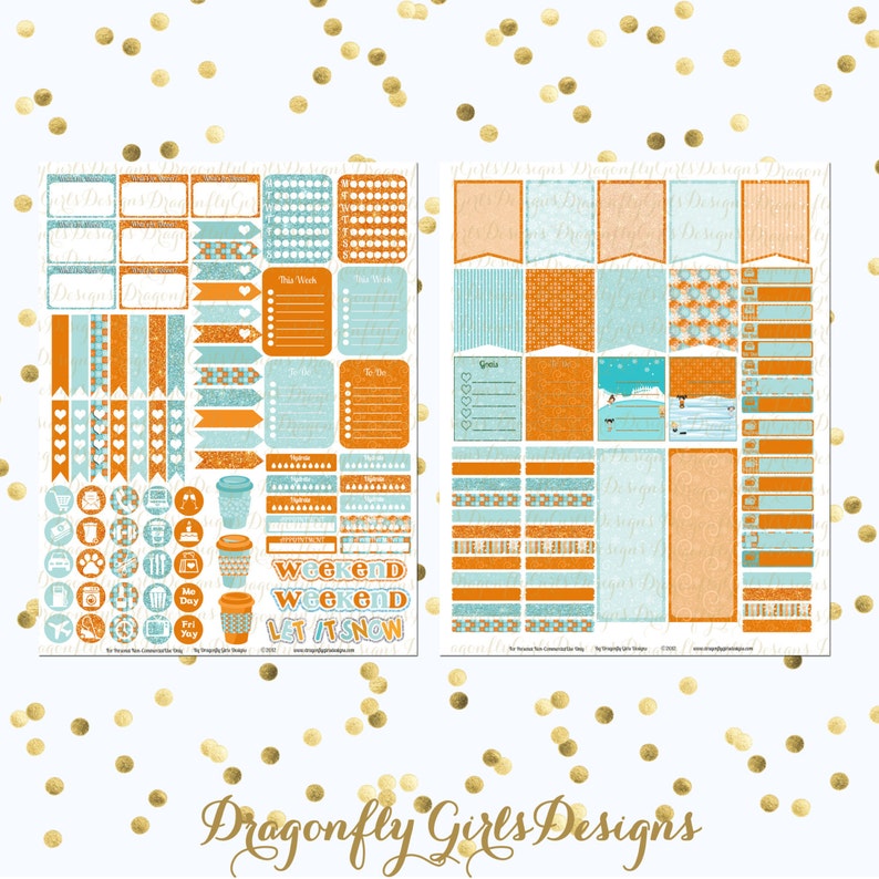 January Printable Planner Stickers Monthly Kit 695 Stickers | Etsy
