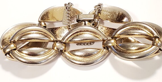 MONET Silver Tone Solid Metal Link Bracelet - image 3