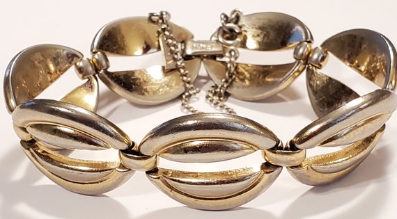 MONET Silver Tone Solid Metal Link Bracelet - image 2