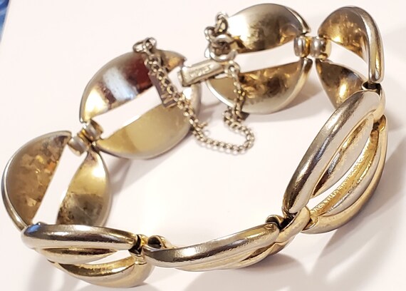 MONET Silver Tone Solid Metal Link Bracelet - image 4