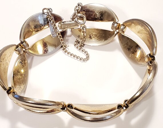 MONET Silver Tone Solid Metal Link Bracelet - image 5