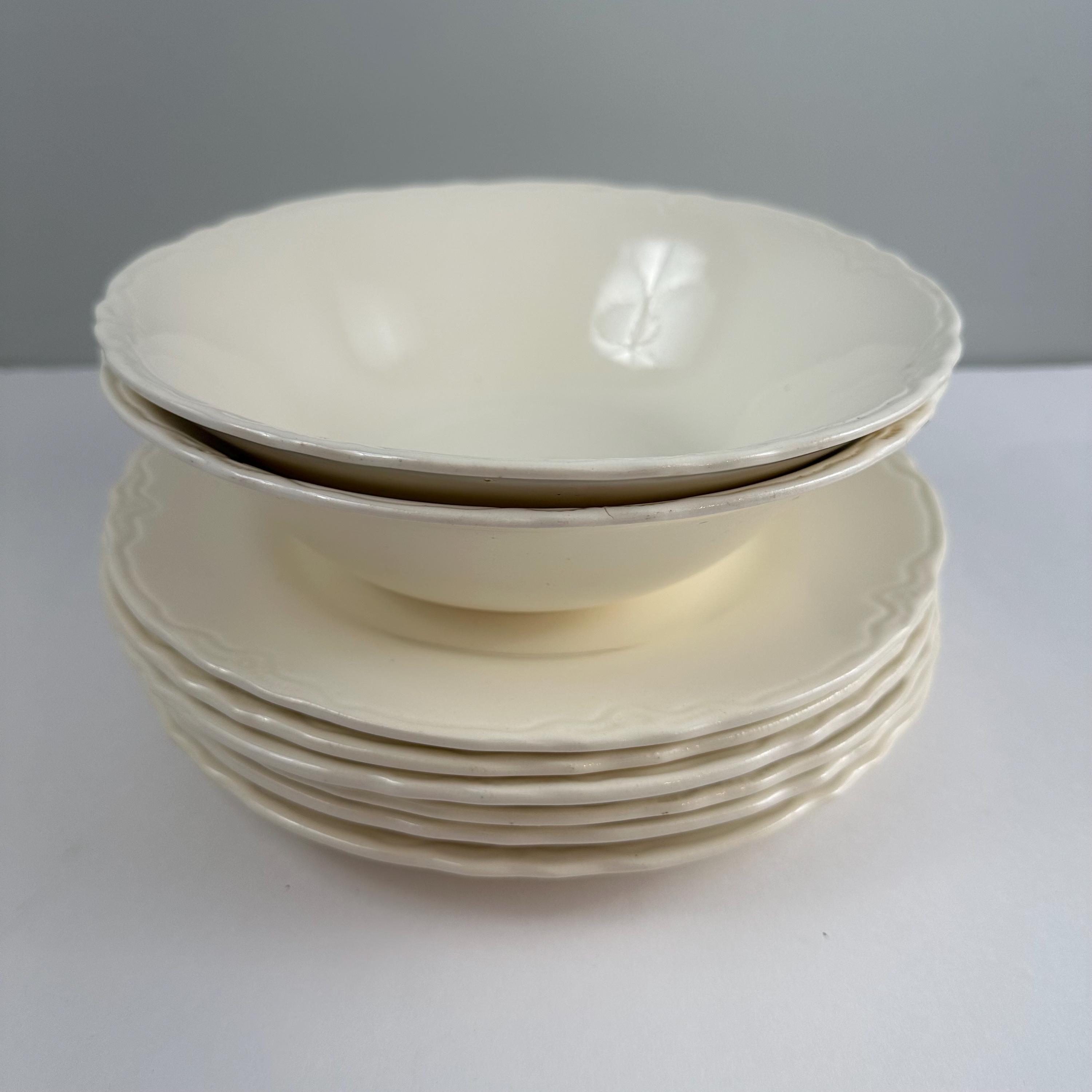 Antique Ivory Cream china luncheon plate or Serving Bowl off white cream dishes shower brunch 1930s 40s