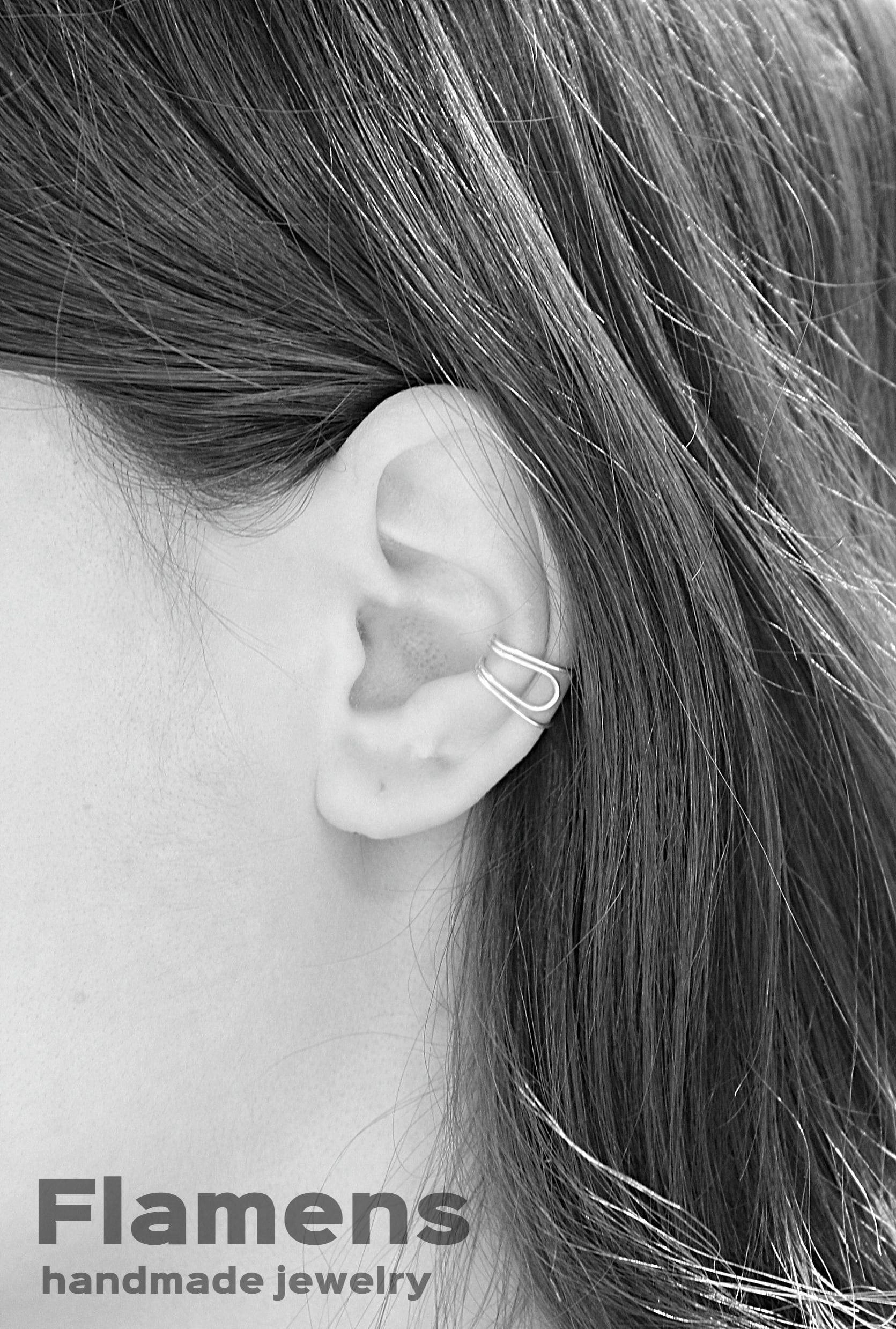 Criss Cross Double Conch Ear Cuff No Piercing Required Helix Jewelry ...