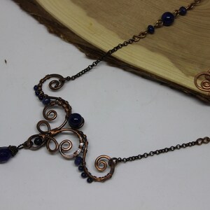 Wire-Wrapped Pendant Copper pendant Wire wrapped jewelry Gift for her Woman Boho jewelry necklace Handmade Wirewrap Gemstone necklace