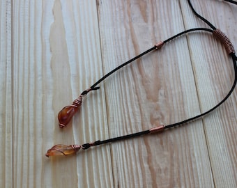 1/Leather Choker, Choker Necklace, Boho Choker, Wrap Choker, Choker Necklace, Gift for Her, Lariat Necklace, Y Necklace, Bohemian Jewelry