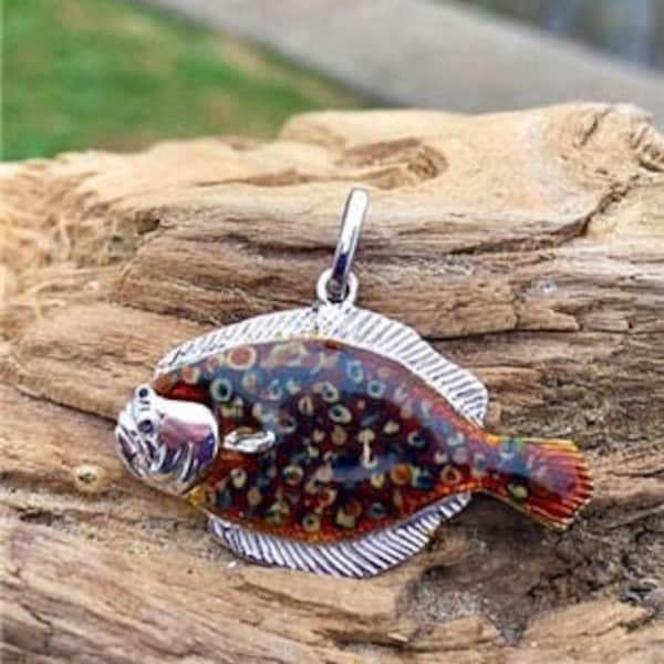 Enamel Flounder Pendant