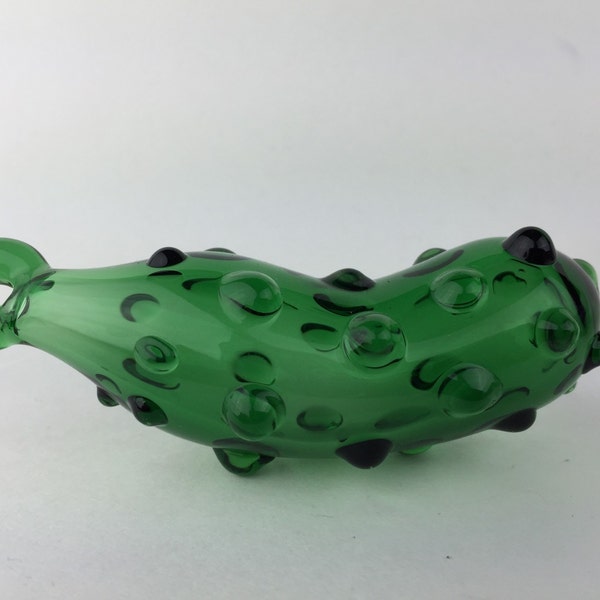 Hand-blown glass pickle ornament