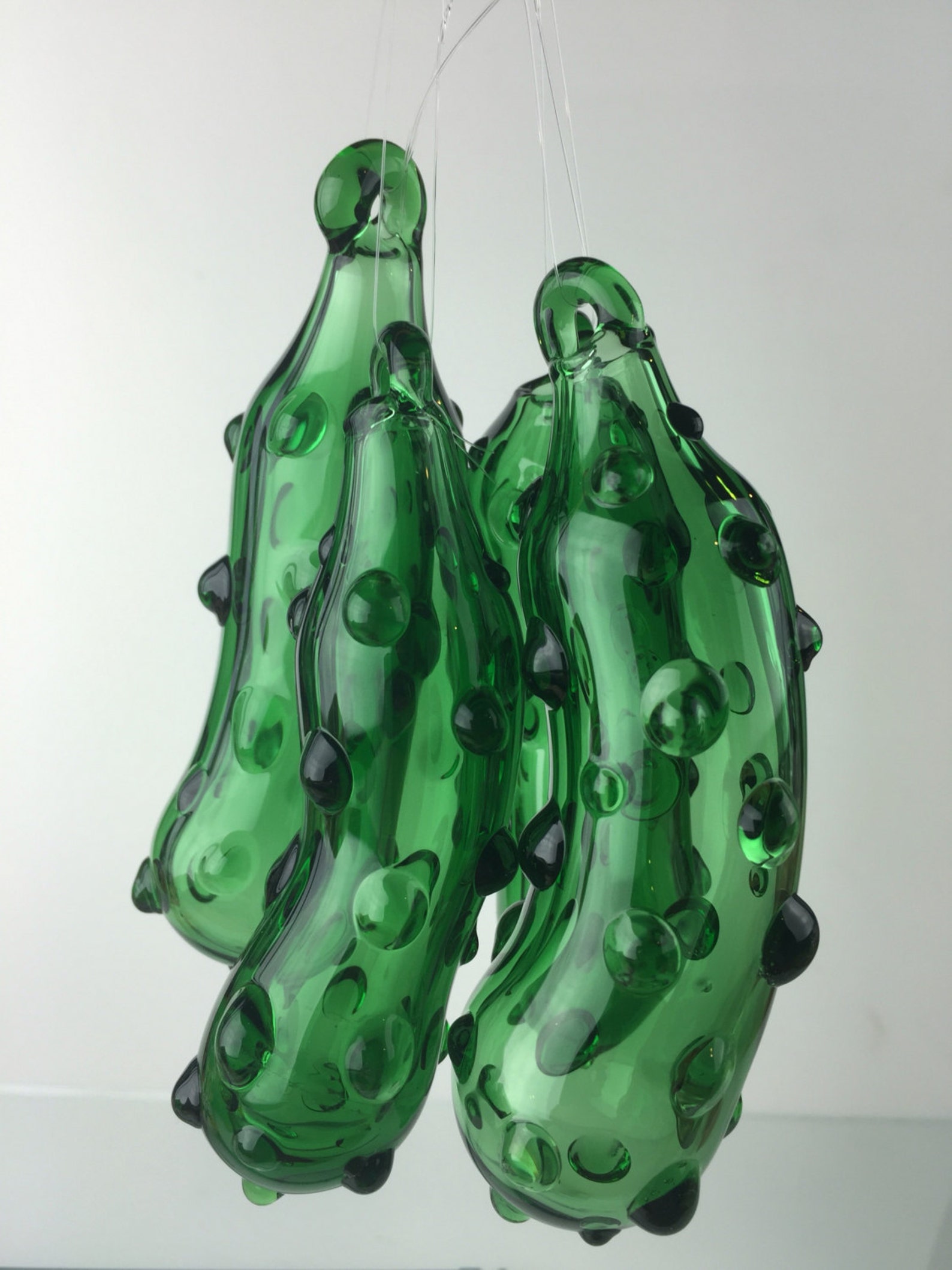 Handblown glass pickle ornament Etsy