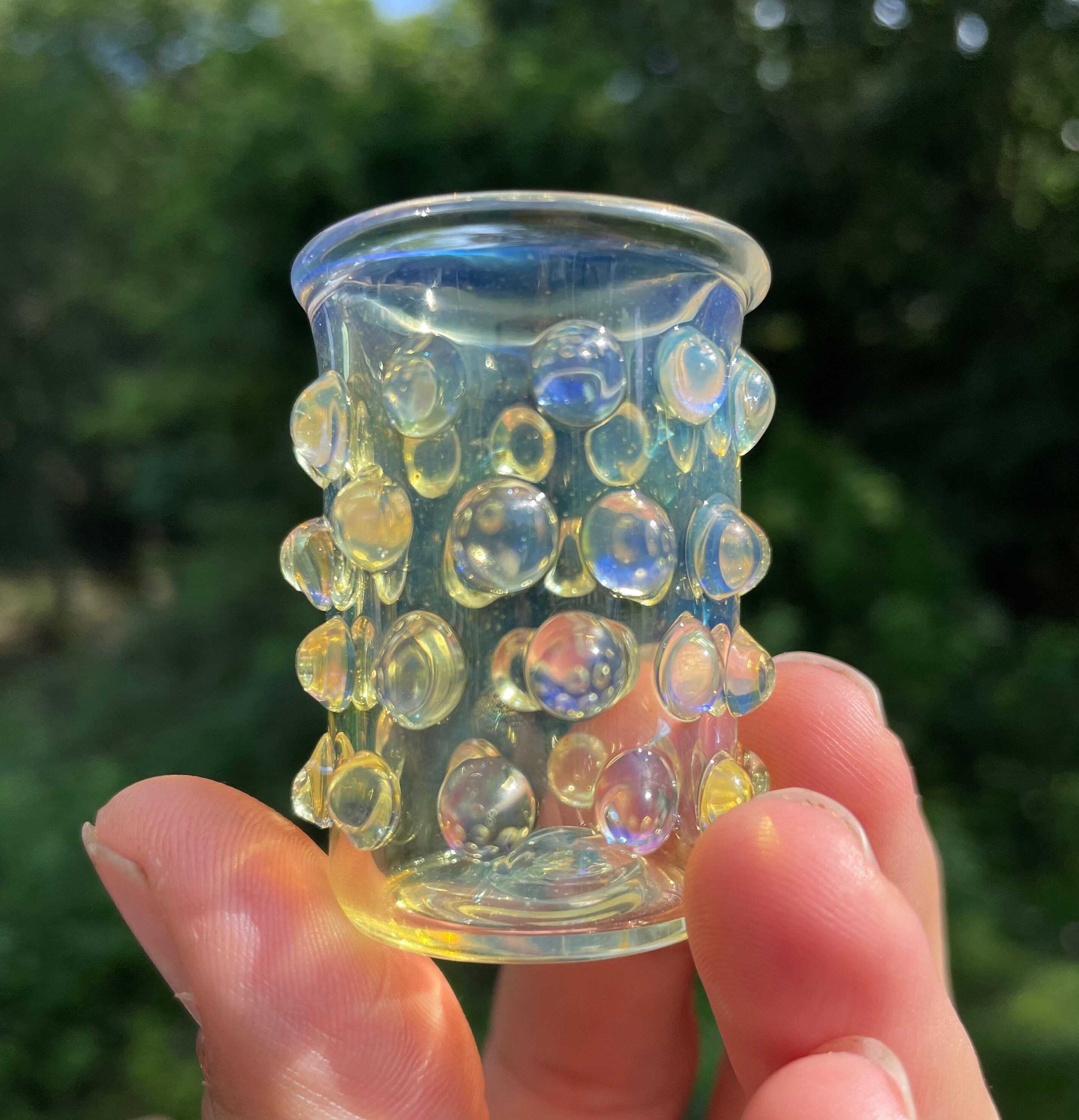 Dot textured fume shot glass