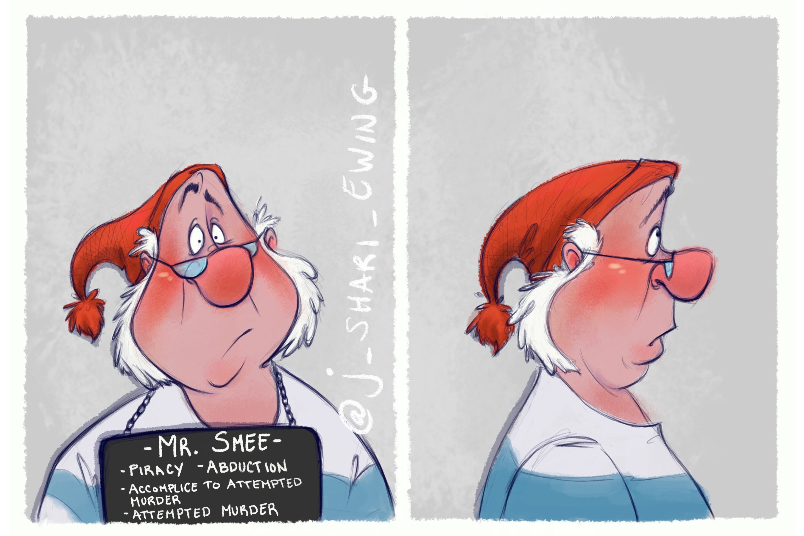 Villain Mugshots Mr Smee Etsy