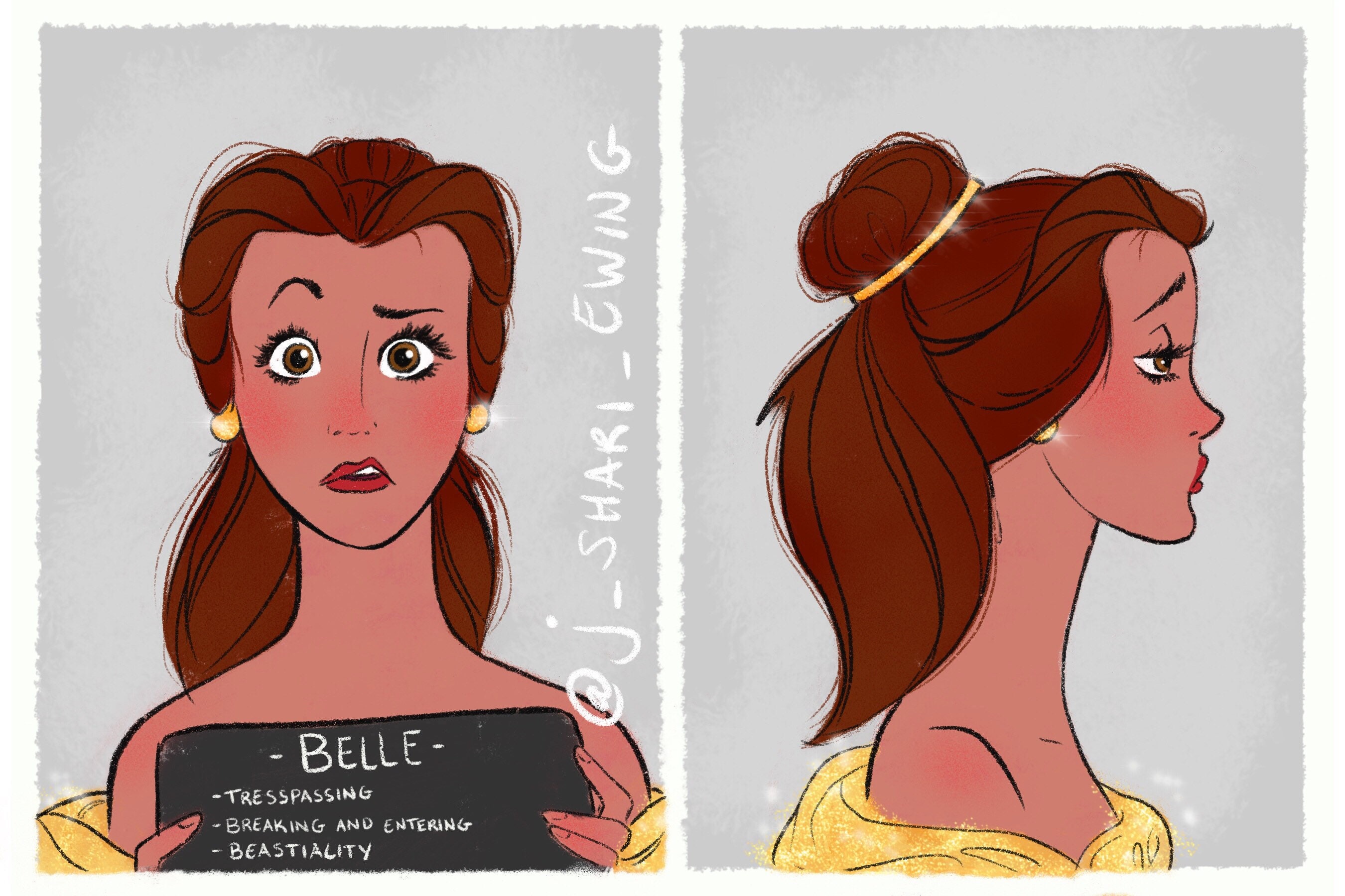 Princess Mugshots Belle - Etsy